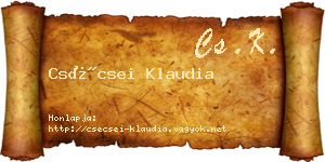 Csécsei Klaudia névjegykártya