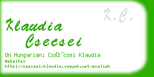 klaudia csecsei business card